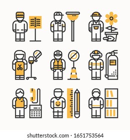 simple set Professions Color icons Pack vector