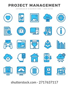 Simple Set of Project Management Related Vector Two Color Icons.