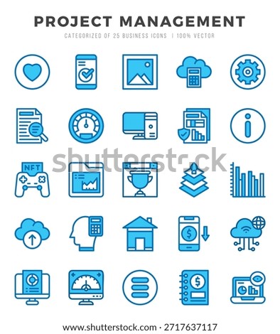 Simple Set of Project Management Related Vector Two Color Icons.