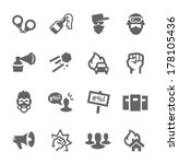 Simple set of protest related vector icons for your design