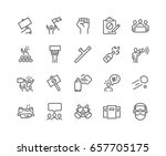 Simple Set of Protest Related Vector Line Icons. 
Contains such Icons as Petition, Police Forces, Riot, Strike and more. Editable Stroke. 48x48 Pixel Perfect.