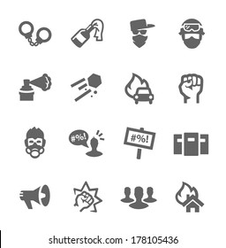 Simple set of protest related vector icons for your design