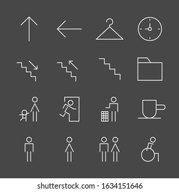 Simple set of public navigation related vector line icons