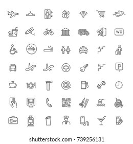 Simple Set of Public Navigation Related Vector Line Icons