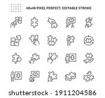 Simple Set of Puzzle Related Vector Line Icons. Contains such Icons as Thinking Man, Problem Discussion, Puzzle Pieces and more. Editable Stroke. 48x48 Pixel Perfect.