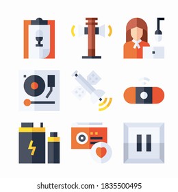 Simple Set Radio Vector Color Icons. Color with Editable stroke