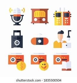 Simple Set Radio Vector Color Icons. Color with Editable stroke
