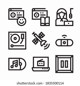 Simple Set Radio Vector line Icons. Line with Editable stroke