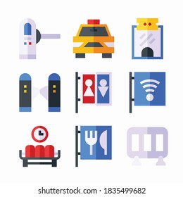 Simple Set Railway Vector Color Icons
