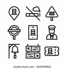 Simple Set Railway Vector line Icons