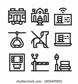 Simple Set Railway Vector line Icons