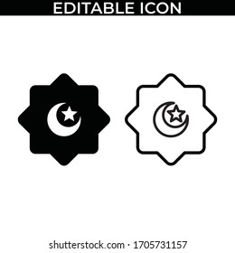 Simple Set of Ramadan Kareem Vector Line and Fill Icons