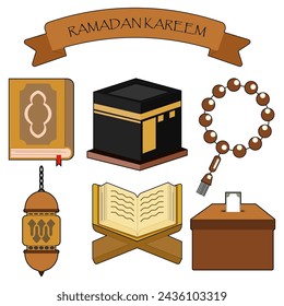 Simple Set of Ramadan Kareem Vector Element Set