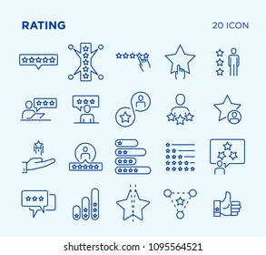 Simple set of rating vector line icons