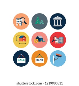 Simple Set of Real Estate Related Vector Flat Icons. Contains such Icons as Map, Plan, Bedrooms, Area, Bell and more. Editable Stroke. 256x256 Pixel Perfect. Easy resizable.