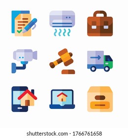 Simple Set Real Estate Vector Color Icons
