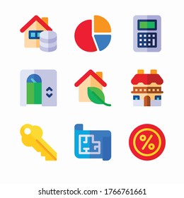 Simple Set Real Estate Vector Color Icons
