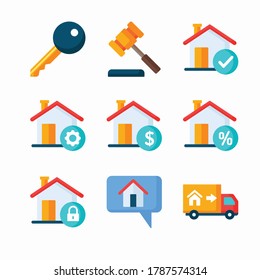 Simple Set Real Estate Vector Color Icons