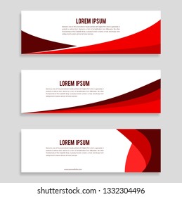 Simple set of red abstract banner modern graphic elements. Dynamical colored forms.  Gradient abstract background landscape with flowing liquid shapes. Template for the design of a logo. vector