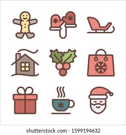 Simple Set Related Christmas Vector  Color icons