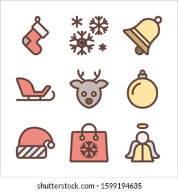 Simple Set Related Christmas Vector  Color icons