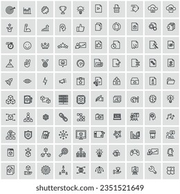 Einfache Sammlung verwandter Symbole. Pixel-Vektorgrafiken - Vektorgrafik.