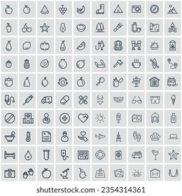 Simple Set of Related Icons. Pixel vector graphics - Vector.