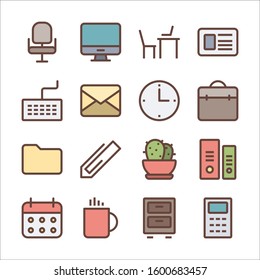 Simple Set Related Office Vector Color Icon