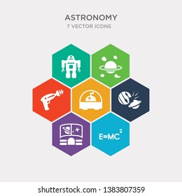 Simple Set Of Relativity, Simulator, Space Collision, Space Colony Icons, Contains Such As Icons Space Gun, Junk, Robot And More. 64x64 Pixel Perfect. Infographics Vector