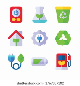 Simple Set Renewable Energy Vector Color Icons. Color with Editable stroke
