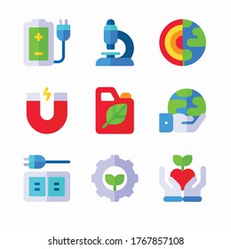 Simple Set Renewable Energy Vector Color Icons. Color with Editable stroke
