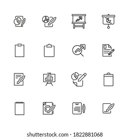 Simple set of report icons in trendy line style. Modern vector symbols, isolated on a white background. Linear pictogram pack. Line icons collection for web apps and mobile concept.