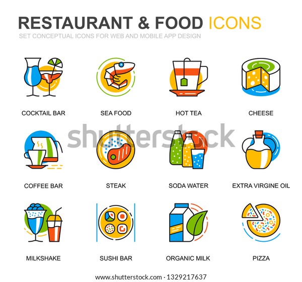 Download Simple Set Restaurant Food Line Icons Stock Vector Royalty Free 1329217637