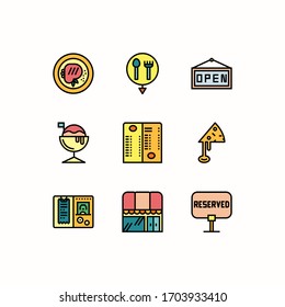 Simple Set of Restaurant Related Vector Color Icons