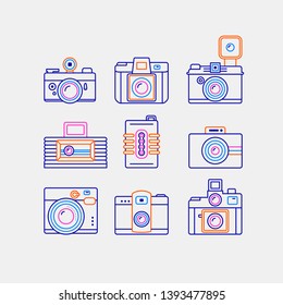 Simple Set of Retro camera icons. Contains icons as classic camera, camera and more.