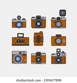 Simple Set of Retro camera icons. Contains icons as classic camera, camera and more.