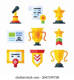 Simple Set Reward Badges Vector Color Icons
