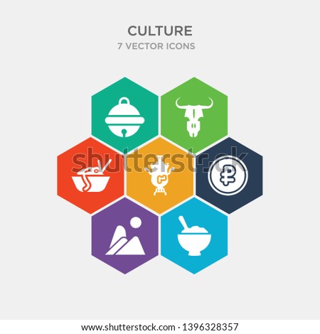 simple set of rice pudding, rio de janeiro, ruble, samovar icons, contains such as icons sha cha mian, skull of a bull, sleigh bell and more. 64x64 pixel perfect. infographics vector