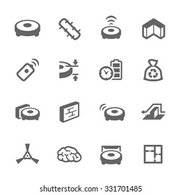 Simple Set of Robot Cleaners Related Vector Icons for Your Design.