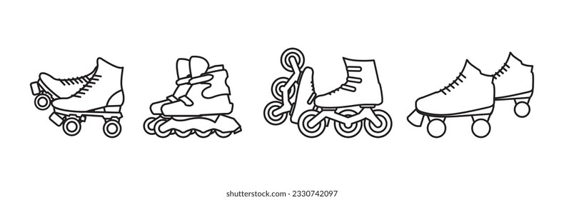 Simple set of roller skate icon  Premium quality isolated rollerskating element in trendy style. roller skate icon line symbol. Linear style sign for mobile concept and web design  illustration.