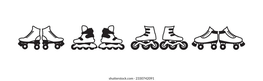 Simple set of rollerskate icon vector, Premium quality isolated rollerskating element in trendy style. Linear style sign for mobile concept and web design  illustration.