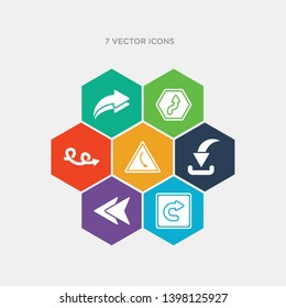 simple set of rotated right arrow, arrowheads, curved downward arrow, curved right arrow icons, contains such as icons sketch loop swirly pointing upwards, 3d turn right and more. 64x64 pixel