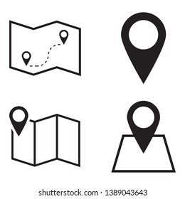 Simple Set of Route Related Vector Line Icons