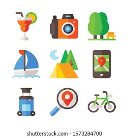 Simple Set of Route Related Vector Icons. 