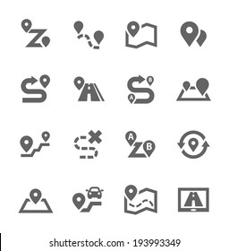 Simple Set of Route Related Vector Icons for Your Design