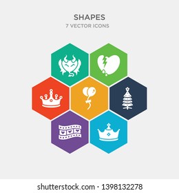 simple set of royalty, film strip with heart, christmas tree with star, a pair of baloons of hearts icons, contains such as icons prince crown, broken heart, devil heart with wings and more. 64x64