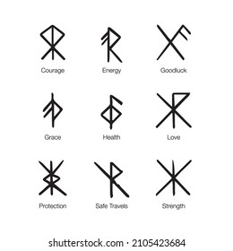 Simple set of runic symbols. Vector file.