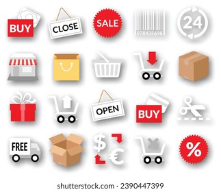 estilo de ilustración de icono de conjunto simple