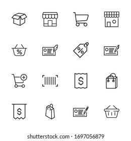 Simple set of sales icons in trendy line style. Modern vector symbols, isolated on a white background. Linear pictogram pack. Line icons collection for web apps and mobile concept.