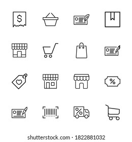 Simple set of sales icons in trendy line style. Modern vector symbols, isolated on a white background. Linear pictogram pack. Line icons collection for web apps and mobile concept.